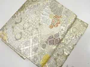 佐賀錦　菊に更紗模様織り出し　作り帯